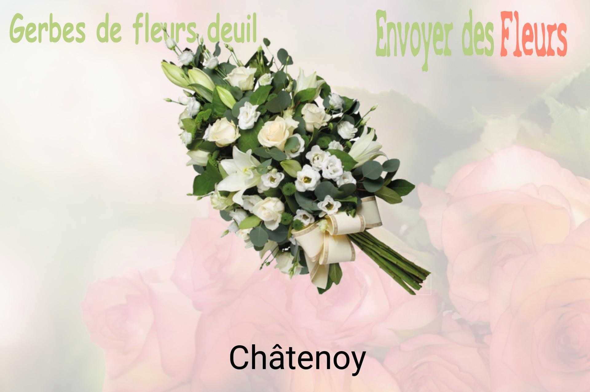 Gerbe de fleurs de deuil livrée à Châtenoy